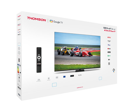 THOMSON 65QG7C14 QLED Pro TV sprejemnik, 164cm (65"), 4K UHD, Google TV, 144Hz, WiFi, Bluetooth, HDR10, Dolby Atmos, Dolby Vision, Google Assistant, Chromecast, vrtljivo stojalo, pametni daljinec