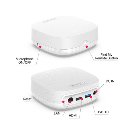 THOMSON STREAMING BOX PLUS 270 multimedijski predvajalnik / center, 4K UHD, Google TV, WiFi, Bluetooth, Dolby Vision&Atmos, Google Assistant, Chromecast, mikrofon, pametni daljinec, bel (Pure White)