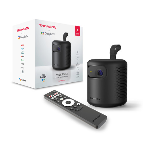 THOMSON VEGA PG35B projektor, 4K UHD, Google TV, pametni daljinec, črn (Premium Black)