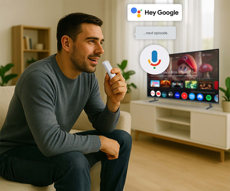 THOMSON 150 GO CAST multimedijski predvajalnik / center, 4K UHD, Google TV, WiFi, Bluetooth, Dolby Audio, Google Assistant, Chromecast, pametni daljinec, bel (Pure White)