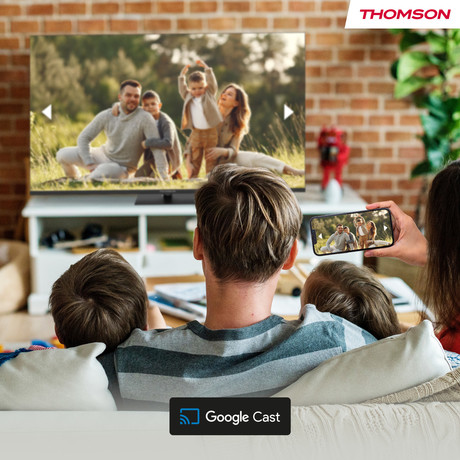 THOMSON 65UG5X15 LED TV sprejemnik, 164cm (65"), 4K UHD, Google TV, WiFi, Bluetooth, HDR10, Dolby Audio, Google Assistant, Chromecast, HOTEL Mode, Frameless oblika, pametni daljinec