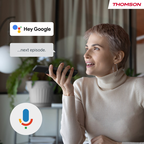 THOMSON 65UG5X15 LED TV sprejemnik, 164cm (65"), 4K UHD, Google TV, WiFi, Bluetooth, HDR10, Dolby Audio, Google Assistant, Chromecast, HOTEL Mode, Frameless oblika, pametni daljinec
