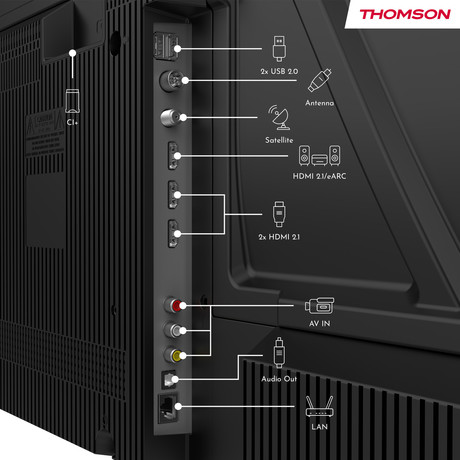 THOMSON 65UG5X15 LED TV sprejemnik, 164cm (65"), 4K UHD, Google TV, WiFi, Bluetooth, HDR10, Dolby Audio, Google Assistant, Chromecast, HOTEL Mode, Frameless oblika, pametni daljinec