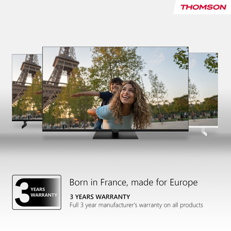 THOMSON 65UG5X15 LED TV sprejemnik, 164cm (65"), 4K UHD, Google TV, WiFi, Bluetooth, HDR10, Dolby Audio, Google Assistant, Chromecast, HOTEL Mode, Frameless oblika, pametni daljinec