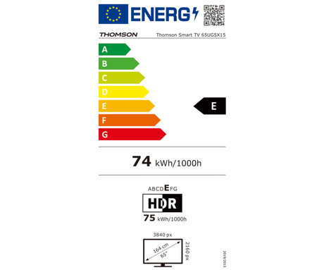 THOMSON 65UG5X15 LED TV sprejemnik, 164cm (65"), 4K UHD, Google TV, WiFi, Bluetooth, HDR10, Dolby Audio, Google Assistant, Chromecast, HOTEL Mode, Frameless oblika, pametni daljinec
