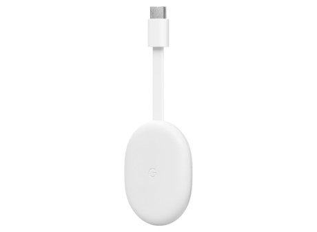 Google CHROMECAST 4K multimedijski predvajalnik / center, 4K UHD, HDR10, Dolby Atmos, Google Home + Assistant, WiFi, Bluetooth, glasovni daljinski upravljalnik, bel (Snow)
