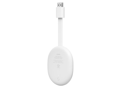 Google CHROMECAST 4K multimedijski predvajalnik / center, 4K UHD, HDR10, Dolby Atmos, Google Home + Assistant, WiFi, Bluetooth, glasovni daljinski upravljalnik, bel (Snow)