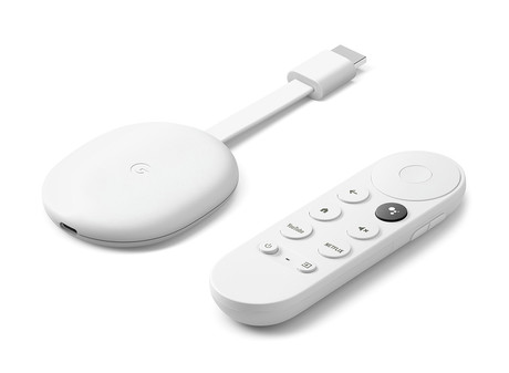 Google CHROMECAST 4K multimedijski predvajalnik / center, 4K UHD, HDR10, Dolby Atmos, Google Home + Assistant, WiFi, Bluetooth, glasovni daljinski upravljalnik, bel (Snow)
