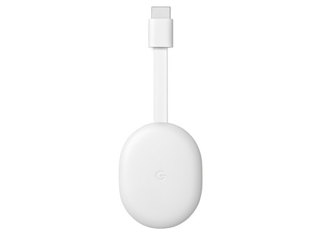 Google CHROMECAST 4K multimedijski predvajalnik / center, 4K UHD, HDR10, Dolby Atmos, Google Home + Assistant, WiFi, Bluetooth, glasovni daljinski upravljalnik, bel (Snow)