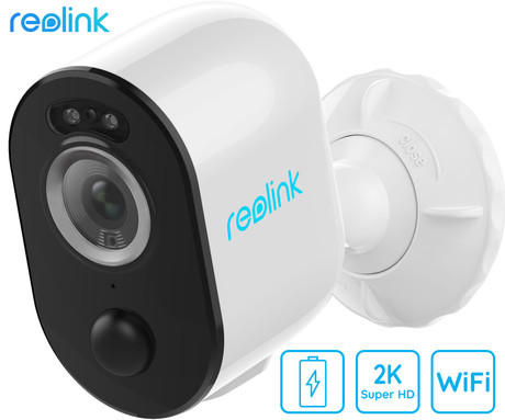 Reolink ARGUS B330 IP kamera, 2K 4MP Super HD, Dual WiFi, baterija, barvno nočno snemanje, LED reflektorji, aplikacija, vodoodporna, dvosmerna komunikacija, bela