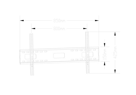 Nosilec za TV OMEGA OUTV85F, 42''-85'', fiksen, Vesa do 800x400, do 80kg