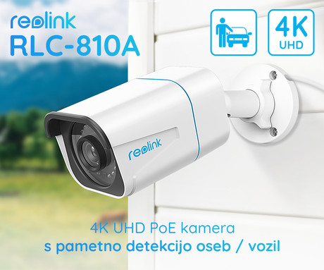 EOL - Kamera Reolink RLC-810A, PoE, 4K-UHD, AI, nočno snemanje, IP66, upravljanje na daljavo