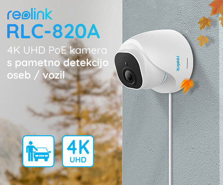 Kamera Reolink RLC-820A, PoE, 4K-UHD, AI, nočno snemanje, IP66, upravljanje na daljavo