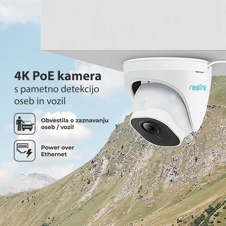 EOL - Kamera Reolink RLC-822A, PoE, 4K-UHD, AI, 8MP, 3x zoom, nočno snemanje, IP66, upravljanje na daljavo