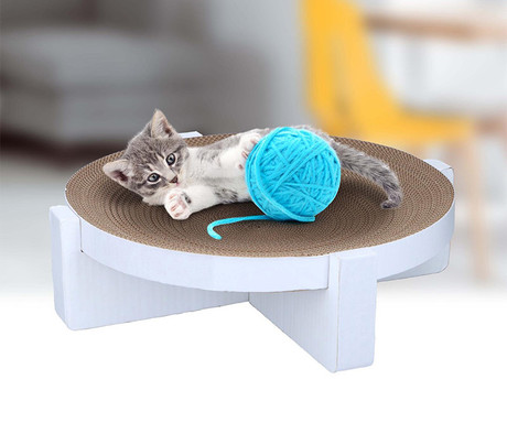 EOL - Pet Toys praskalnik za mačke, 3v1, ležišče, 44x44x12cm