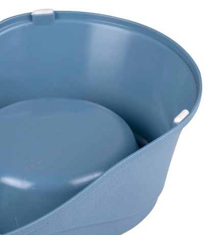 Pet Treatment dvojna posoda s stojalom za živali, 2x 350ml, za hrano / vodo, nerjaveče jeklo, 36x19.5x9cm, siva, modra, roza