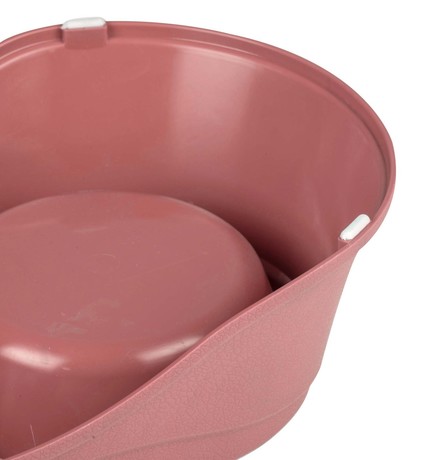 Pet Treatment dvojna posoda s stojalom za živali, 2x 350ml, za hrano / vodo, nerjaveče jeklo, 36x19.5x9cm, siva, modra, roza