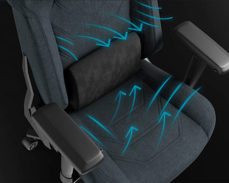 GENESIS NITRO 800 gaming / pisarniški stol, ergonomski, nastavljiva višina / naklon, zibanje, 2x blazina, 4D nasloni za roke, kolesa CareGLide™, tkanina, do 150kg, črno siv