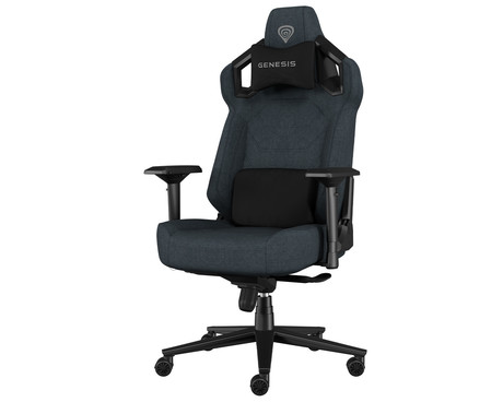 GENESIS NITRO 800 gaming / pisarniški stol, ergonomski, nastavljiva višina / naklon, zibanje, 2x blazina, 4D nasloni za roke, kolesa CareGLide™, tkanina, do 150kg, črno siv