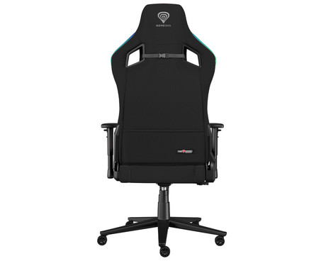 GENESIS TRIT 660 RGB gaming / pisarniški stol, ergonomski, nastavljiva višina / naklon, zibanje, 2x blazina, 2D nasloni za roke, RGB LED osvetlitev, kolesa CareGLide™, tkanina, do 150kg, črn