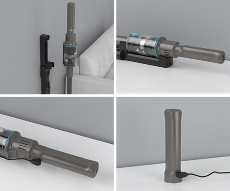 MAMIBOT FLEXA PRO brezžični sesalnik, 2v1 (pokončni, ročni), 14kPa moč, 360° vrtenje, 2200mAh polnilna baterija, 3 nastavki, stenska postaja, ultra lahka teža, za vse površine, črn (Shadow Black)