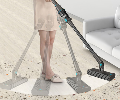 MAMIBOT FLEXA PRO brezžični sesalnik, 2v1 (pokončni, ročni), 14kPa moč, 360° vrtenje, 2200mAh polnilna baterija, 3 nastavki, stenska postaja, ultra lahka teža, za vse površine, črn (Shadow Black)