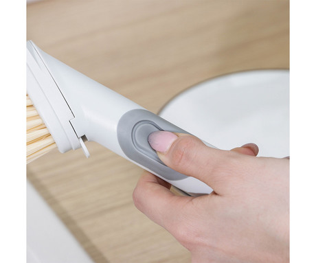 ALPINA krtača za pomivanje posode, z dozirnikom mila, multifunkcijska, les, ABS, 25x3x3cm