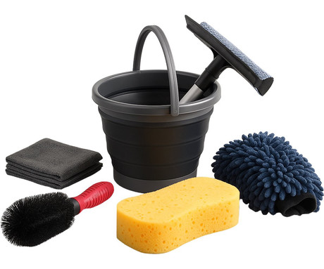 DIRT DEVIL komplet za čiščenje avtomobila, 7 kos, ALL IN ONE, 1x gobica, 2x krpa iz mikrovlaken, 1x strgalo, 1x vedro, 1x rokavica, 1x krtača DIRT DEVIL komplet za čiščenje avtomobila, 7 kos, ALL IN ONE, 1x gobica, 2x krpa iz mikrovlaken, 1x strgalo, 1x vedro, 1x rokavica, 1x krtača