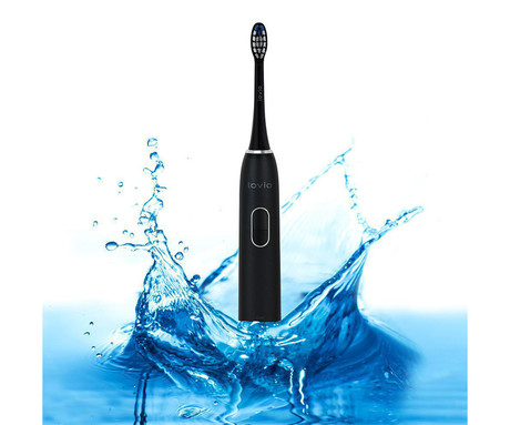 MANTA LOVIO SonicProtect PRO sonična električna zobna ščetka, 5 nastavkov, 5 načinov, 3 stopnje, senzor pritiska, Sonic Vibration tehnologija, baterija, IPX8 vodoodpornost, dodatki, črna(Carbon Black)