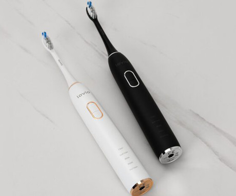 MANTA LOVIO SonicProtect PRO sonična električna zobna ščetka, 5 nastavkov, 5 načinov, 3 stopnje, senzor pritiska, Sonic Vibration tehnologija, baterija, IPX8 vodoodpornost, dodatki, črna(Carbon Black)