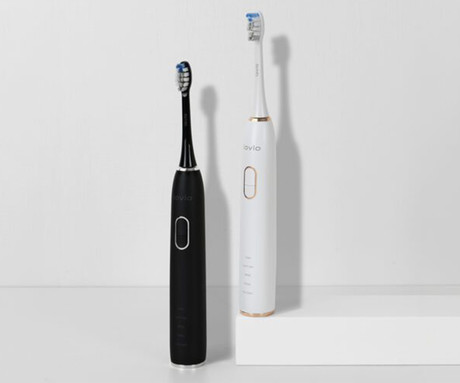 MANTA LOVIO SonicProtect PRO sonična električna zobna ščetka, 5 nastavkov, 5 načinov, 3 stopnje, senzor pritiska, Sonic Vibration tehnologija, baterija, IPX8 vodoodpornost, dodatki, črna(Carbon Black)
