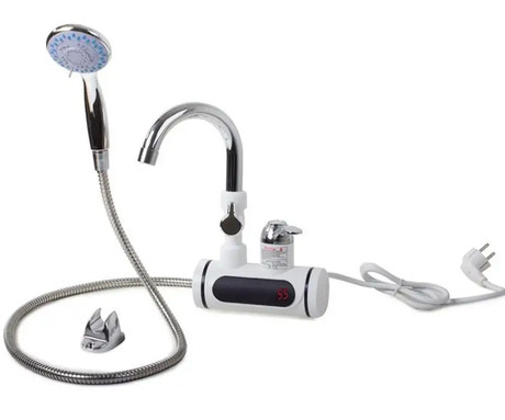 WELL RAINFALL električna grelna pipa / tuš ročna prha, 3600W, 360° vrtenje, 110cm kabel, LCD zaslon, IPX4 vodoodpornost, topla/vroča voda v nekaj sekundah, stenski priklop WELL RAINFALL električna grelna pipa / tuš ročna prha, 3600W, 360° vrtenje, 110cm kabel, LCD zaslon, IPX4 vodoodpornost, topla/vroča voda v nekaj sekundah, stenski priklop