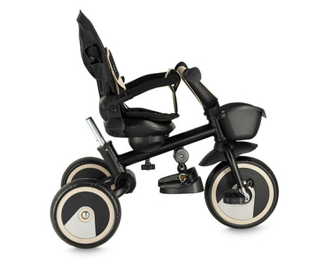 MoMi IVI 3v1 otroški voziček / kolo / tricikel, večnamenski, nastavljiv, zložljiv, črno-bež