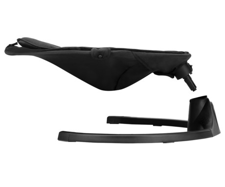 MoMi KENANI ONYX 2v1 otroški gugalnik / zibelka, električni, Bluetooth, 5 načinov zibanja, nastavljiv časovnik, melodije, lok z igračami, varnostni pas, daljinski upravljalnik, črn (Onyx)