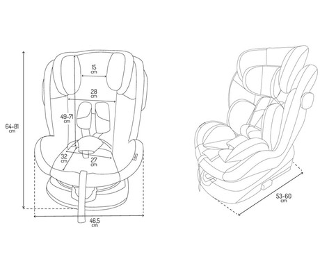 MoMi EMI otroški avtosedež, ISOFIX, TOP TETHER, 360° rotacija, nastavljiva višina, nastavljiv naklon, mehko oblazinjenje, širok sedež, mrežasta tkanina, za otroke 40-150cm, 84-63.5x51x49cm, bež
