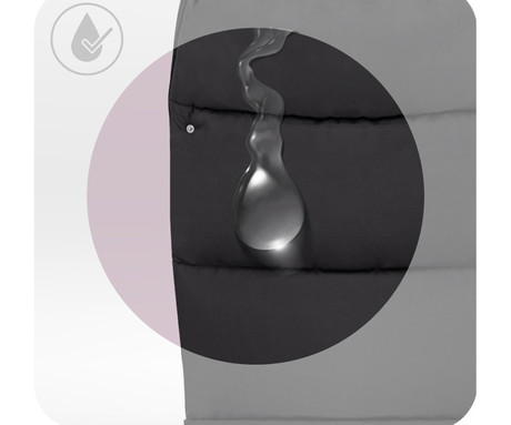 MoMi SARDI 2v1 spalna vreča, izolacijska, vodoodporna, zaščitna, univerzalna oblika, snemljivo krzno, zadrga, luknje za pas, torba, črna