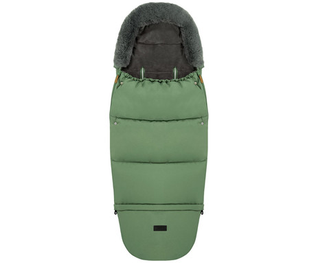 MoMi SARDI 2v1 spalna vreča, izolacijska, vodoodporna, zaščitna, univerzalna oblika, snemljivo krzno, zadrga, luknje za pas, torba, zelena