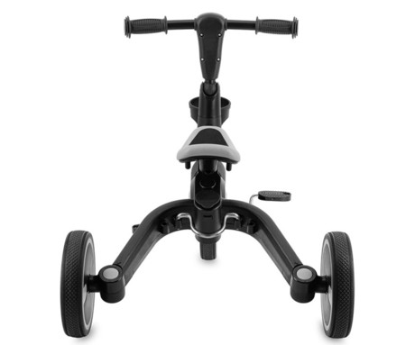 MoMi FILO 3v1 otroški poganjalec / kolo / tricikel, večnamenski, nastavljiv, zložljiv, sivo-črn